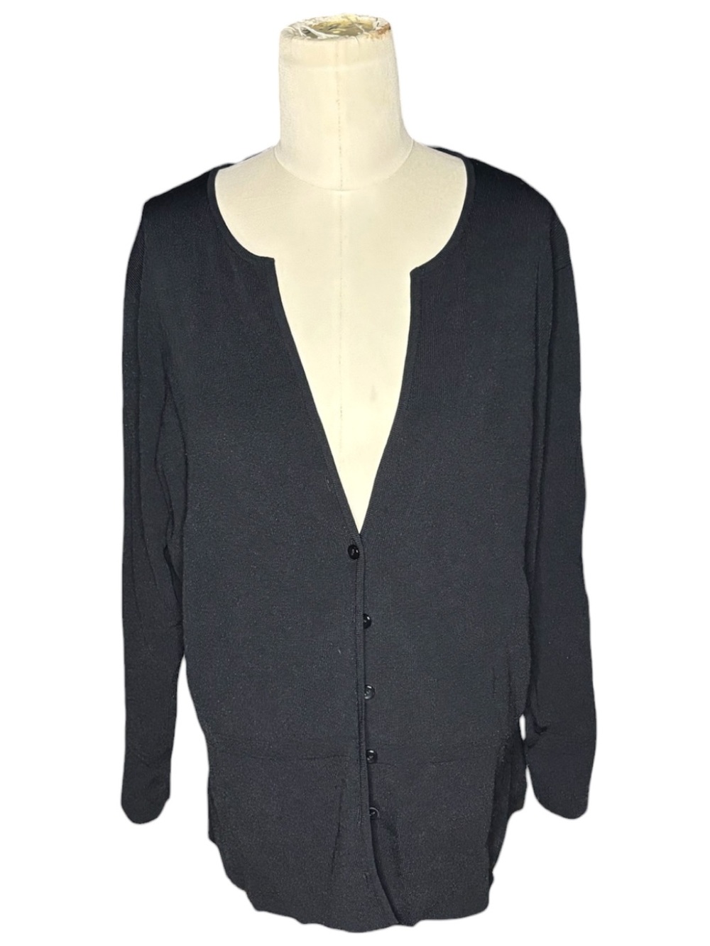 Talbots Black Button Front Cardigan Sweater - Picture 2 of 5